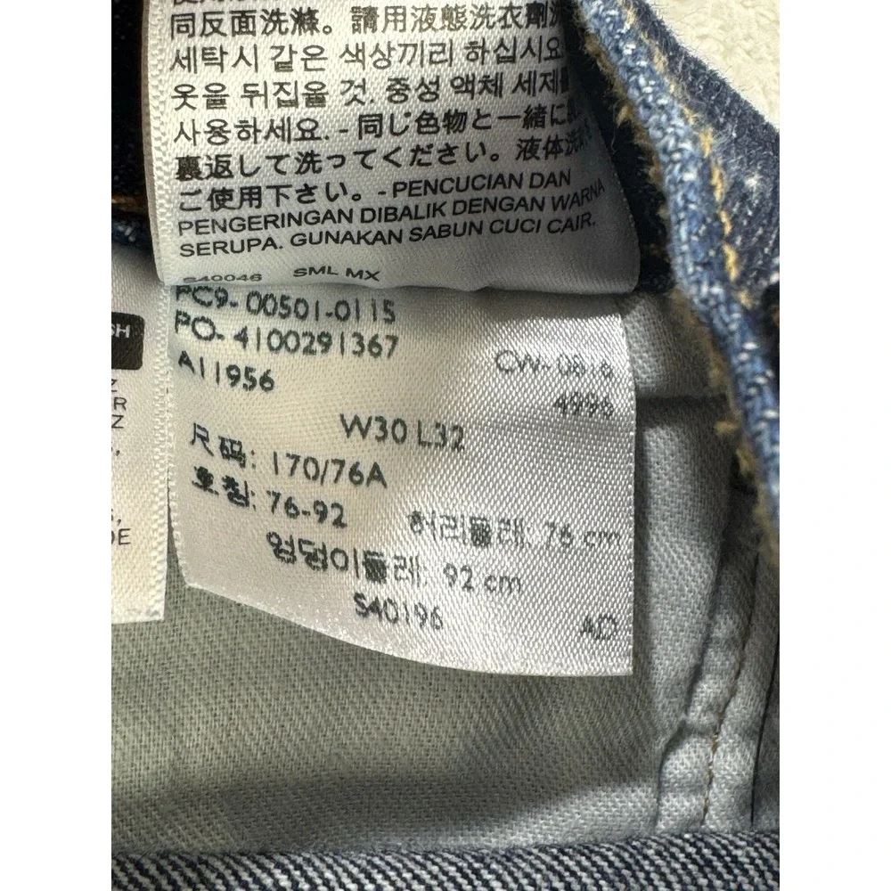 Levis 501 Jeans Men 30x32 Blue Distressed Straight Leg Button Fly‎ Denim